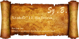Szakáll Balbina névjegykártya